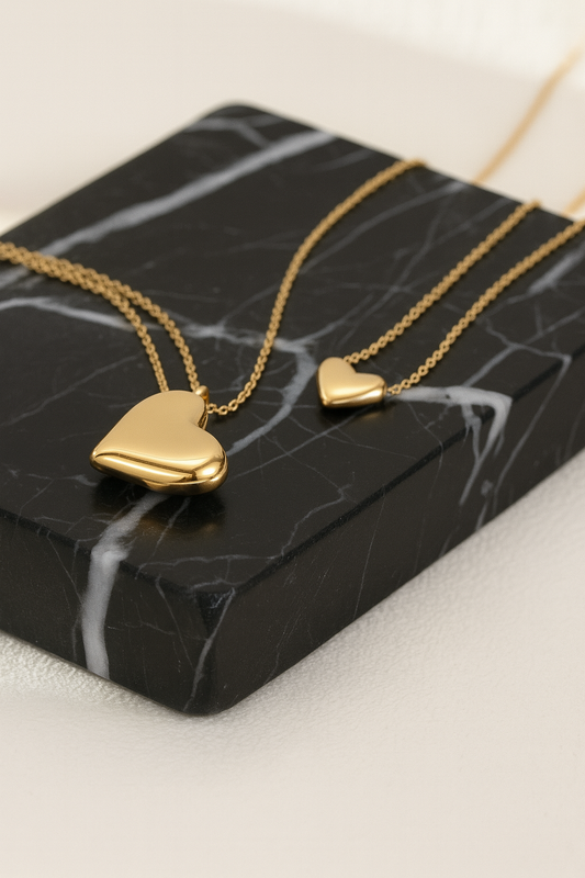 Gargantilla Cœur — Plata de ley bañada en oro 18k. Acabado pulido.