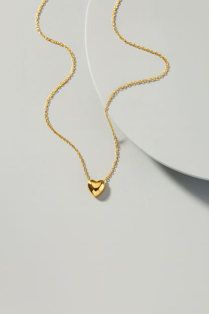 Gargantilla Cœur — Plata de ley bañada en oro 18k. Acabado pulido.