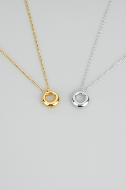 Collar Bold Ring — Plata de ley bañada en oro 18k