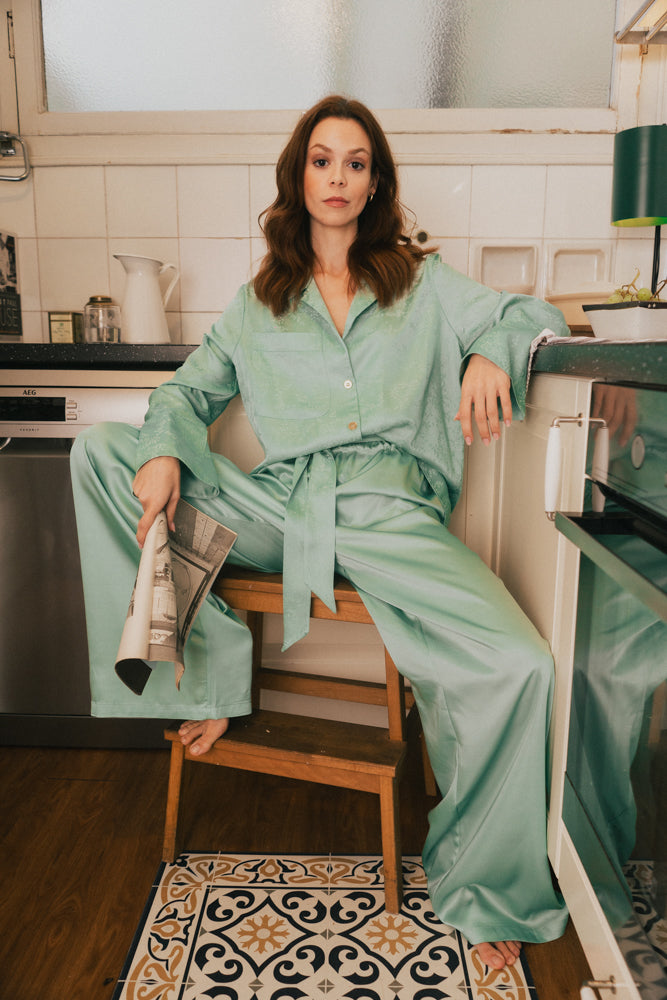Pijama "Garzón" Oriental Verde Jade