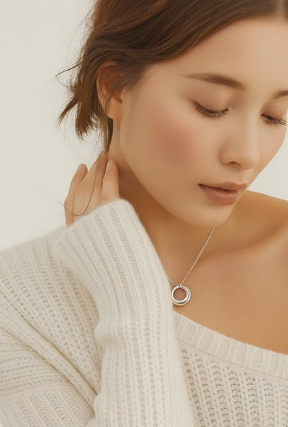 Collar Bold Ring — Plata de ley bañada en oro 18k